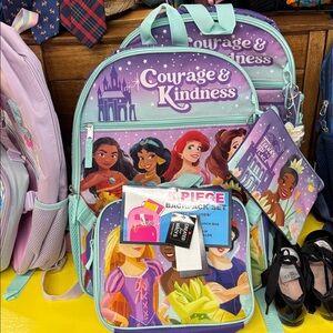 Disney Princess Backpack in Purple and Teal with Multi-Princess Art